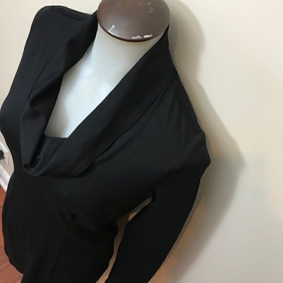 𝅺black Cowl Neck Semi Fitted Dress - Picture 3 of 10